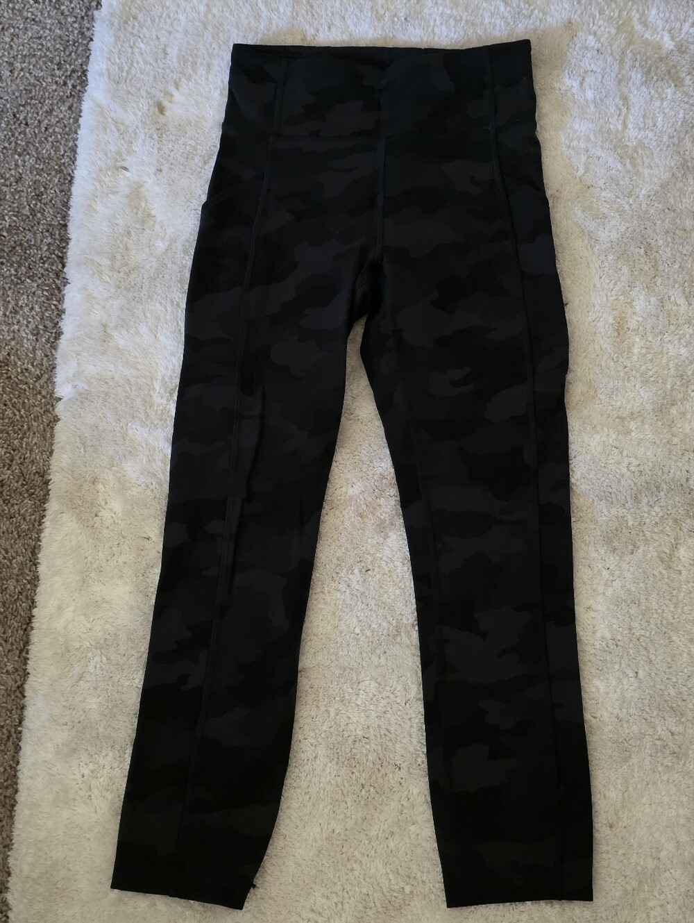 Lululemon High-Waist Black Camo Leggings
